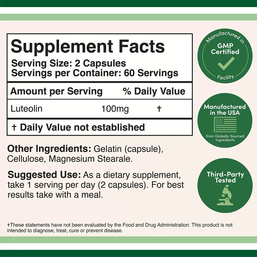 Double Wood Supplements Luteolin (120 Capsules)