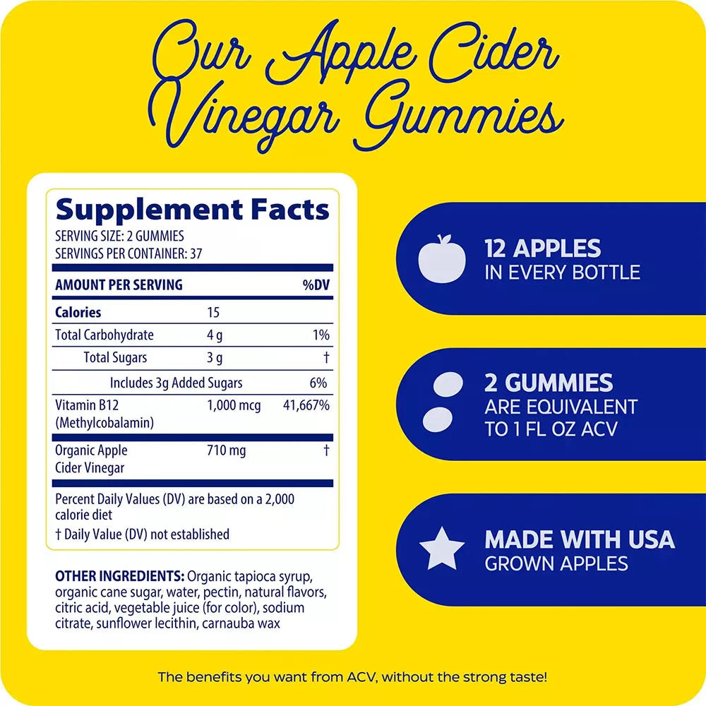 Enzymedica Apple Cider Vinegar Gummies (74 gummies)