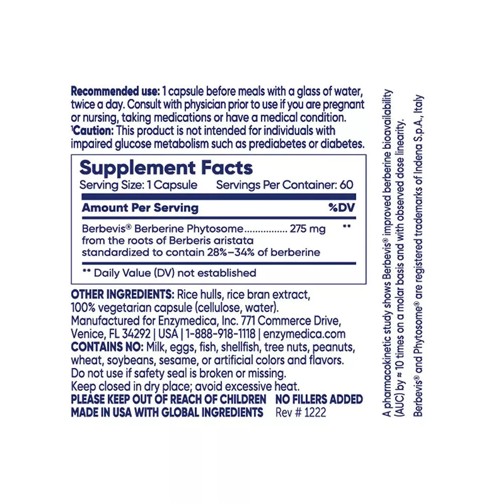 Enzymedica Berberine Phytosome® (60 Capsules)