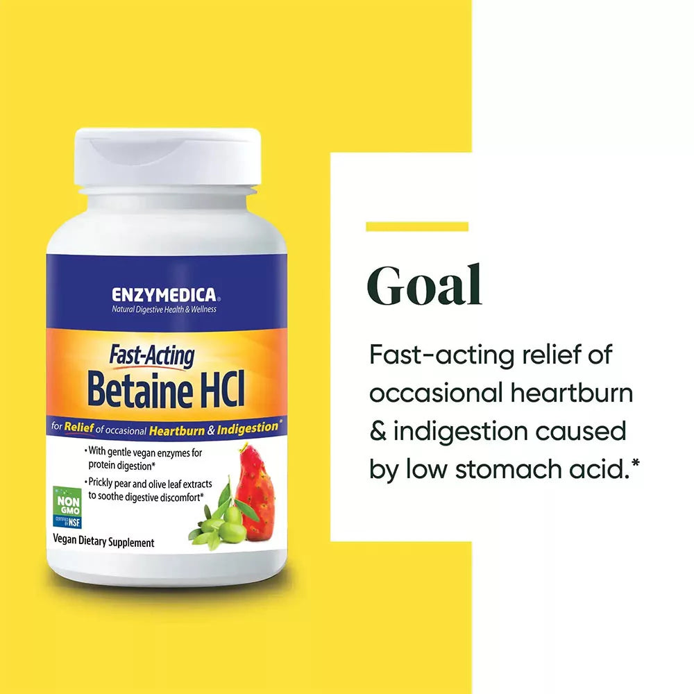 Enzymedica Betaine HCl (60 Capsules)