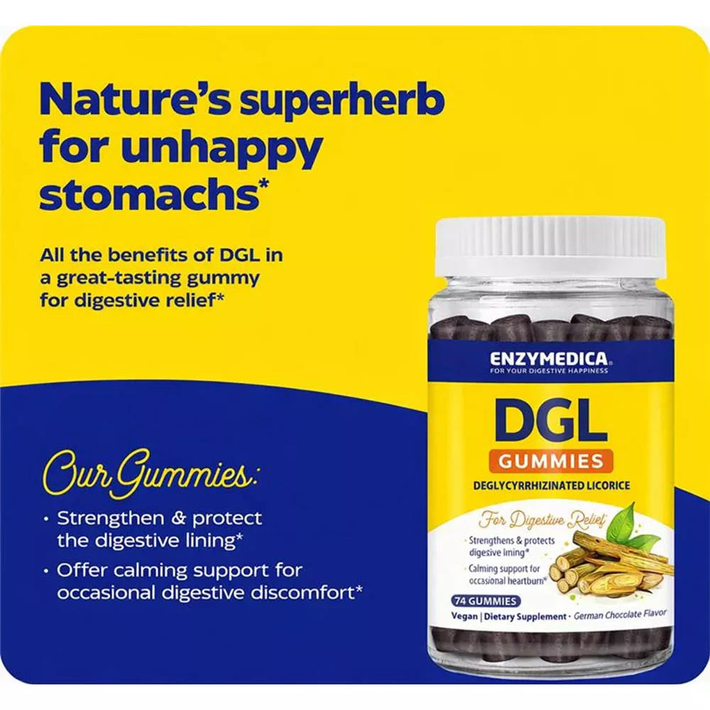 Enzymedica DGL Gummies (74 gummies, German Chocolate)