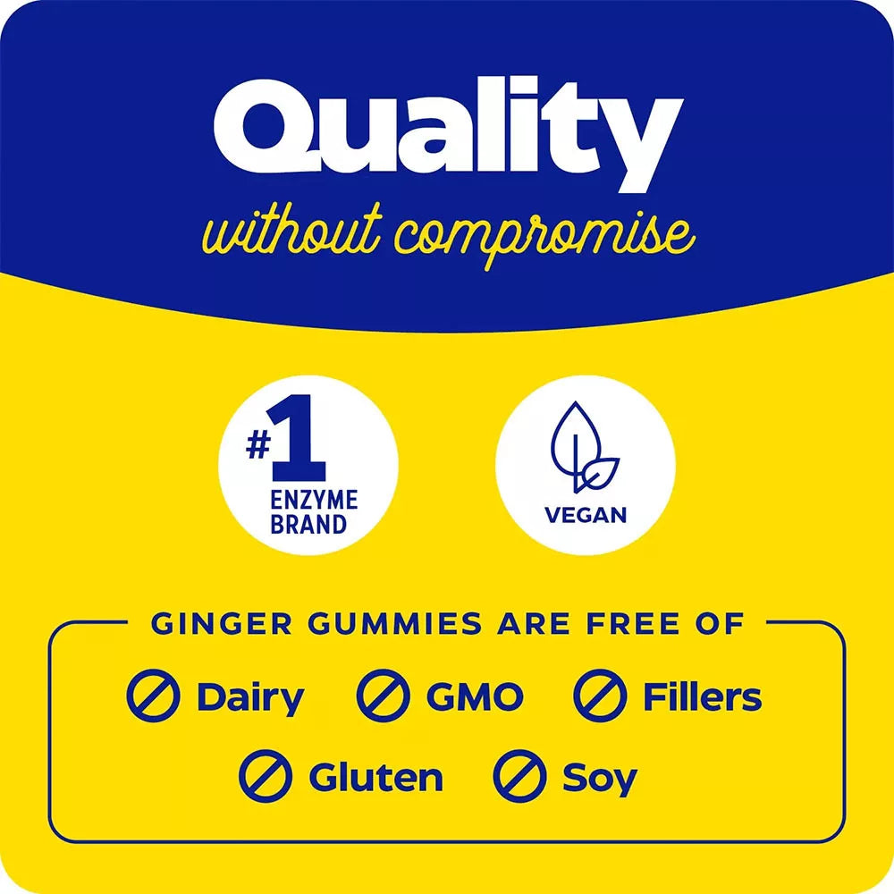 Enzymedica Ginger & Vitamin B6 Gummies (60 Gummies, Lemon ginger)