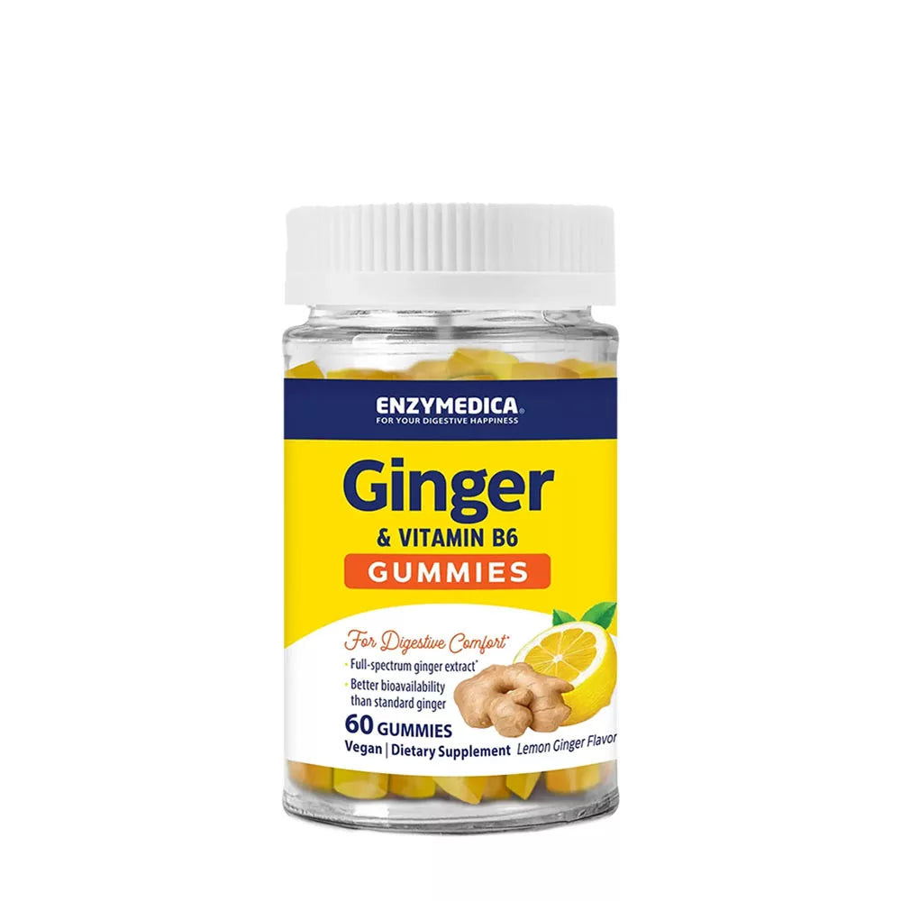 Enzymedica Ginger & Vitamin B6 Gummies (60 Gummies, Lemon ginger)
