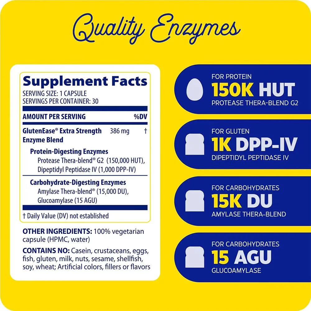Enzymedica GlutenEase® Extra Strength (60 Capsules)