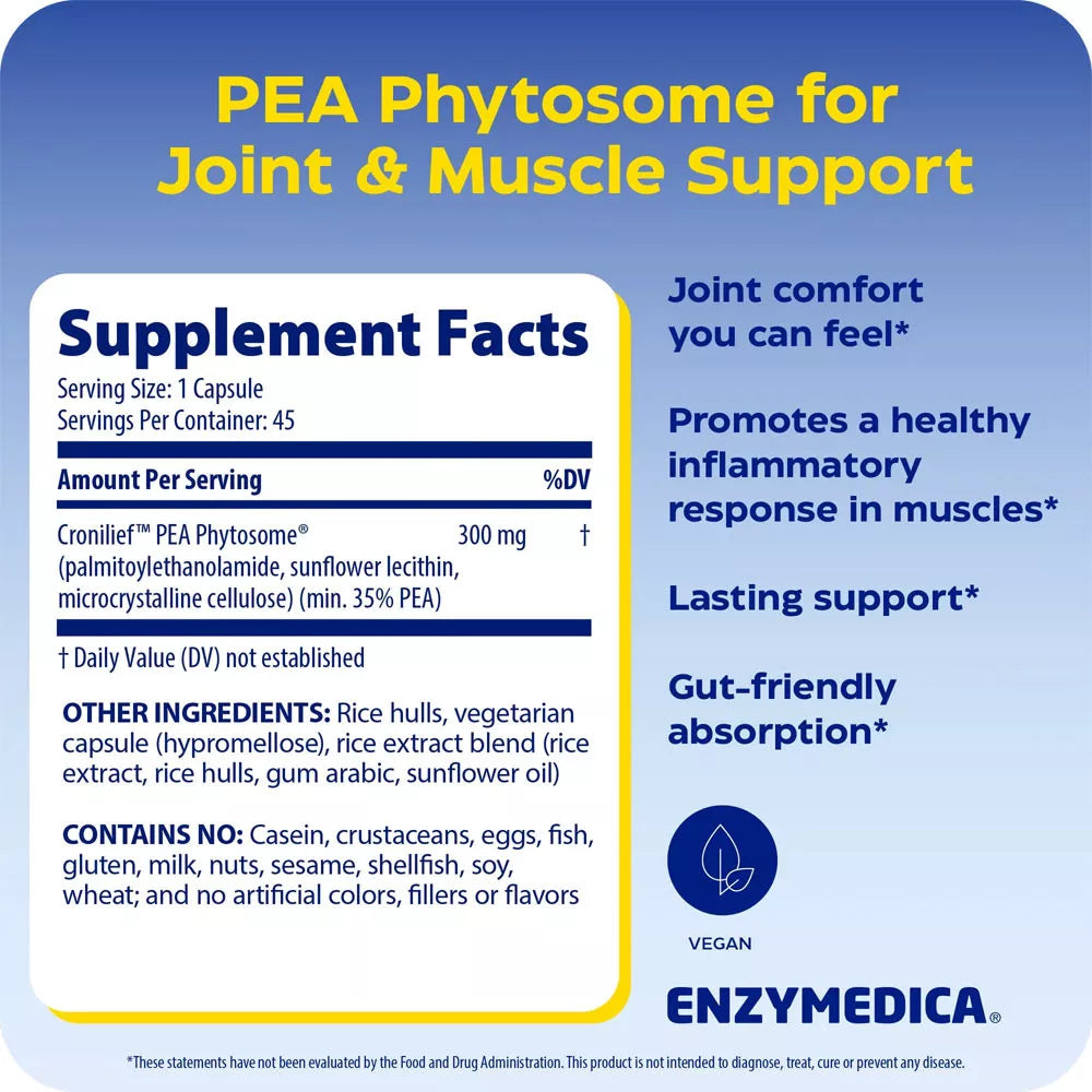 Enzymedica Joint & Muscle PEA Phytosome® (45 Capsules)