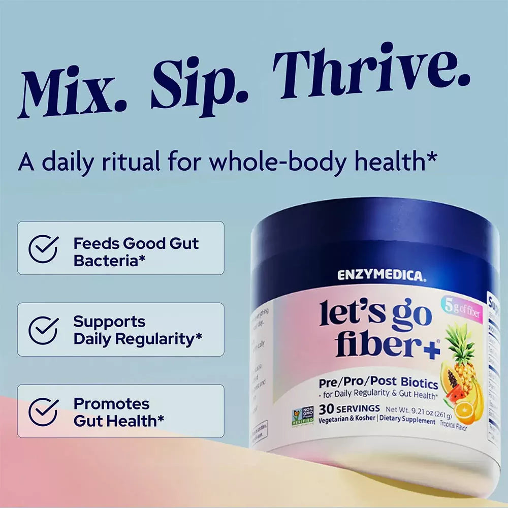 Enzymedica Let’s Go Fiber+ Tropical (30 Servings)