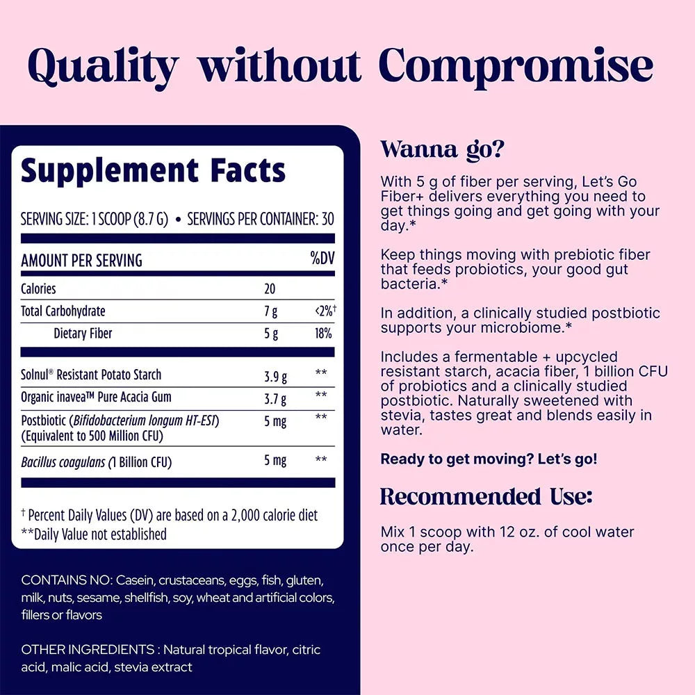 Enzymedica Let’s Go Fiber+ Tropical (30 Servings)