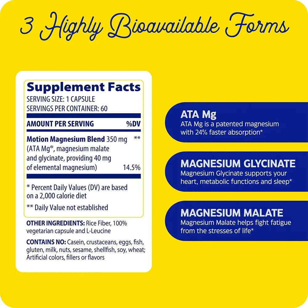 Enzymedica Magnesium Motion (120 Capsules)