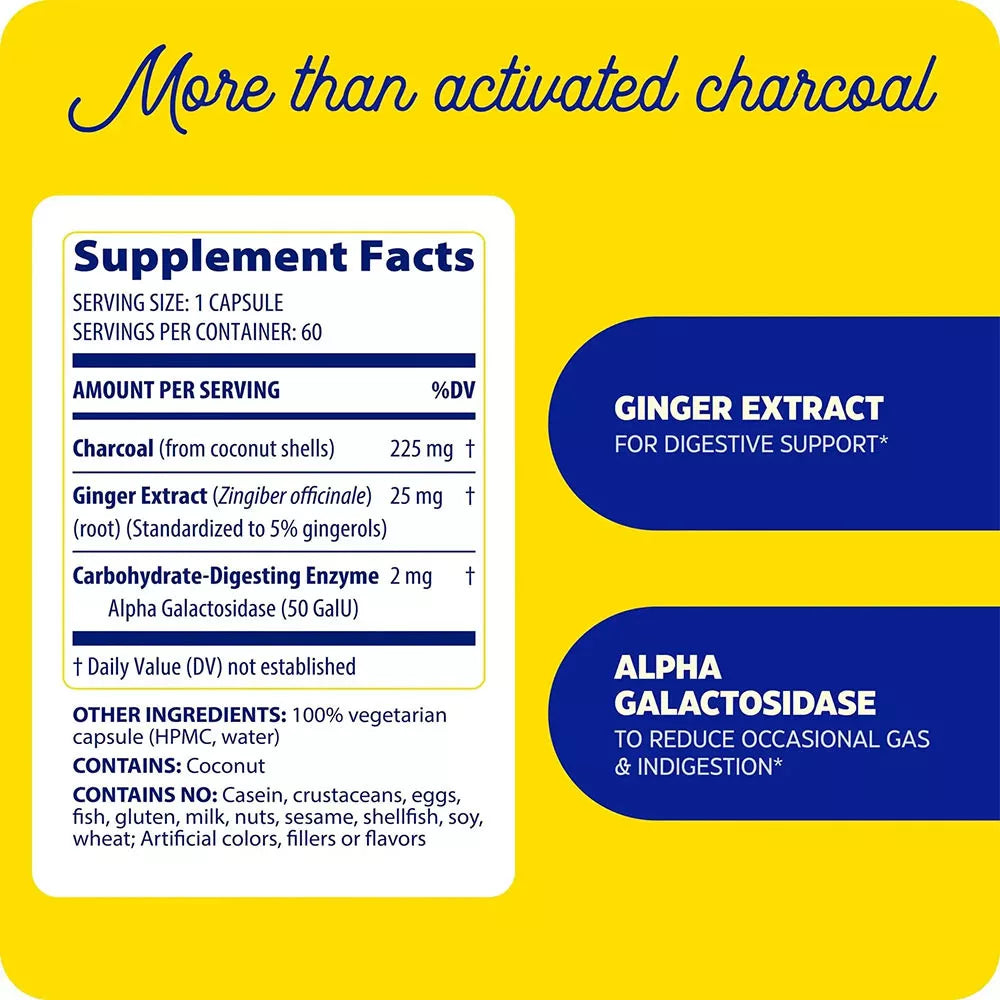 Enzymedica Activated Charcoal (60 Capsules)