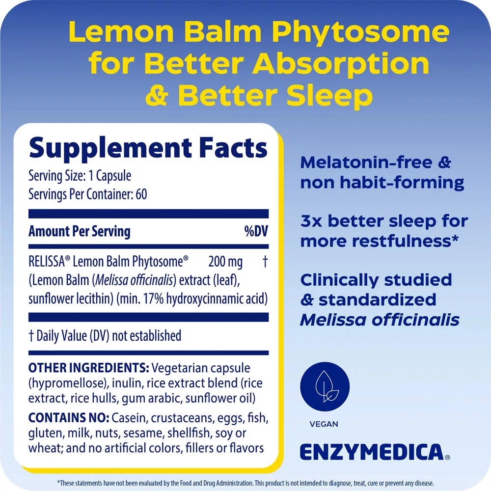 Enzymedica Sleep & Stress Lemon Balm Phytosome® (60 Capsules)