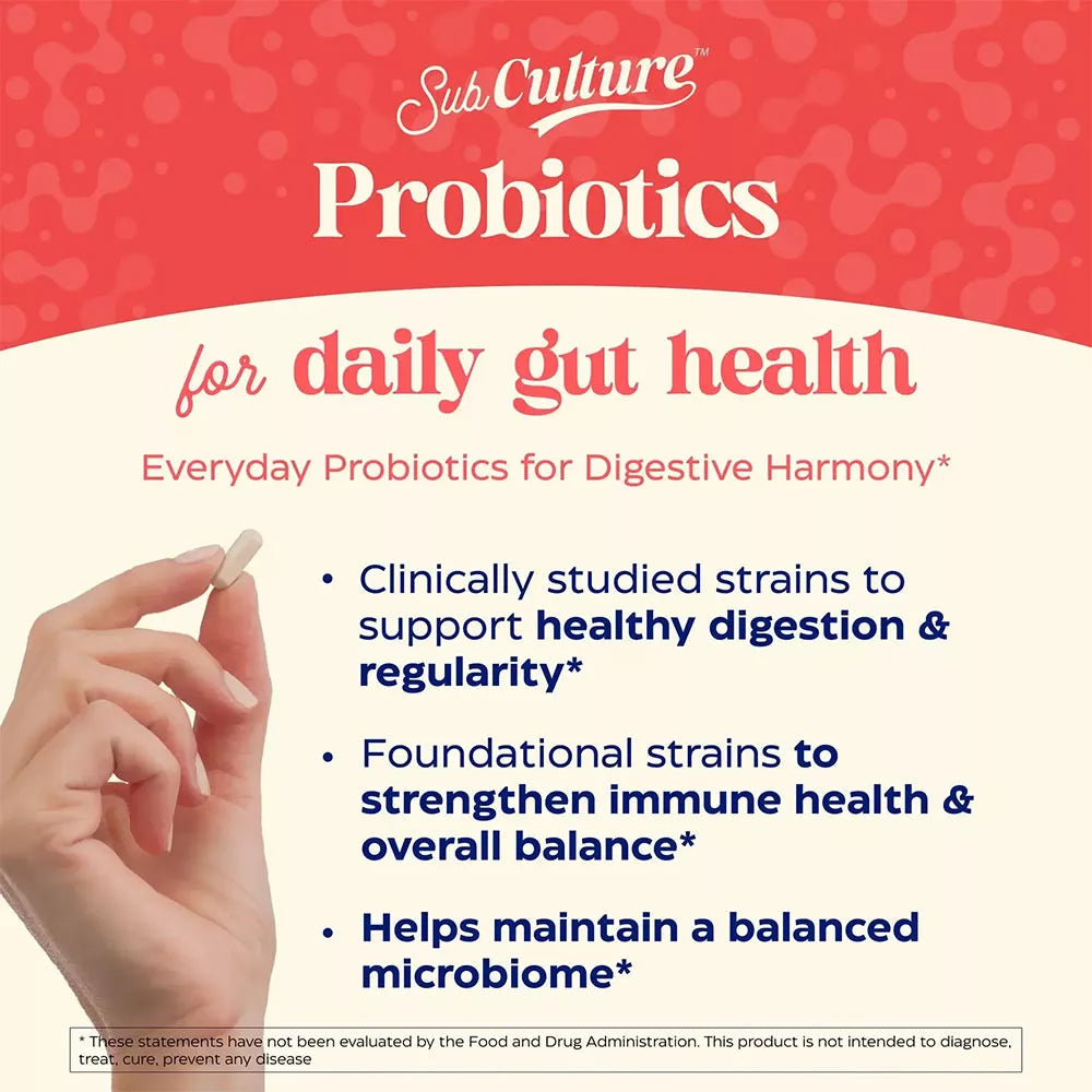 Enzymedica SubCulture™ Probiotic for Daily Gut Health (30 Capsules)