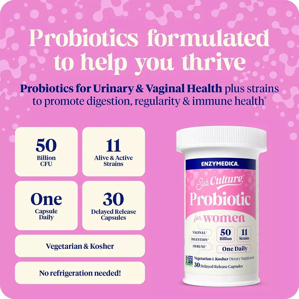 Enzymedica SubCulture™ Probiotic for Women (30 Capsules)