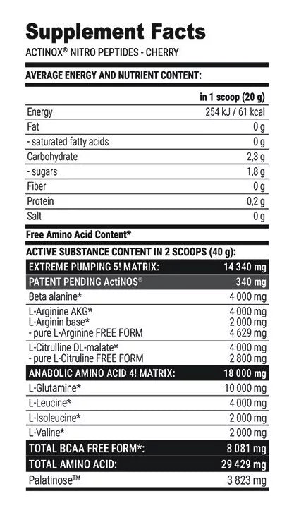 Extrifit Actinox Nitro Peptides (620 g, Lemon)