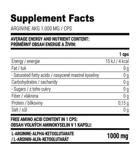 Extrifit Arginine AKG 1000 mg (100 Capsules)