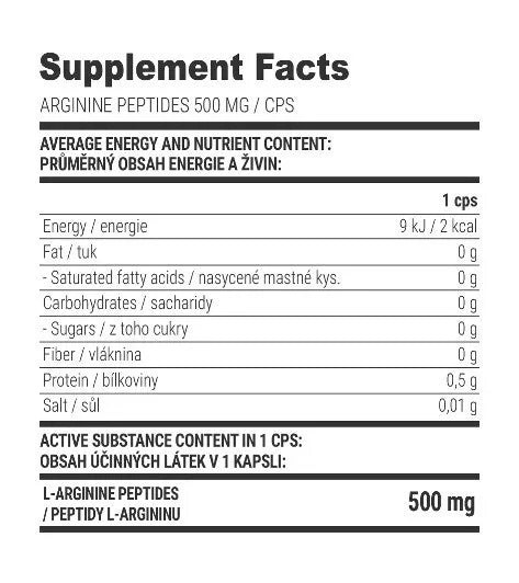 Extrifit Arginine Peptides 500 mg (100 Capsules)