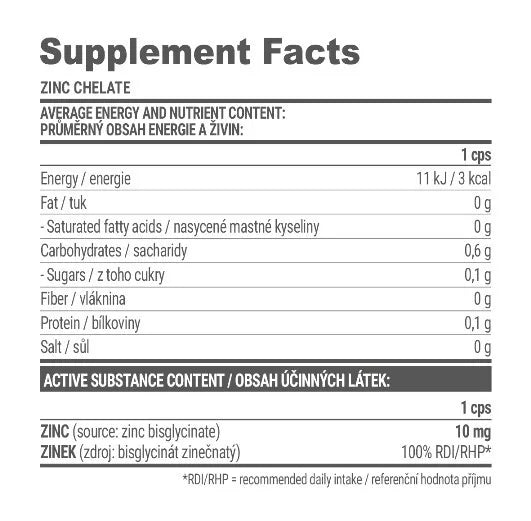 Extrifit Zinc Chelate (100 Capsules)