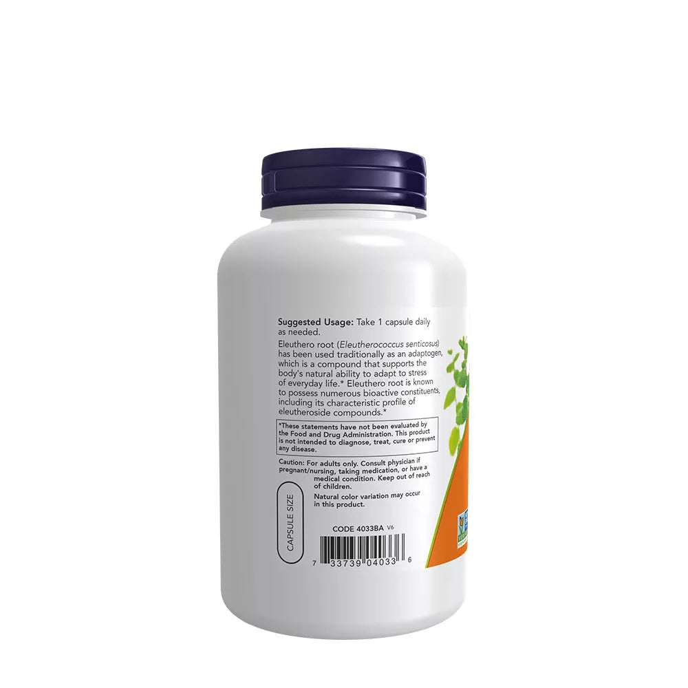 Now Foods Eleuthero 500 mg (250 Veg Capsules)