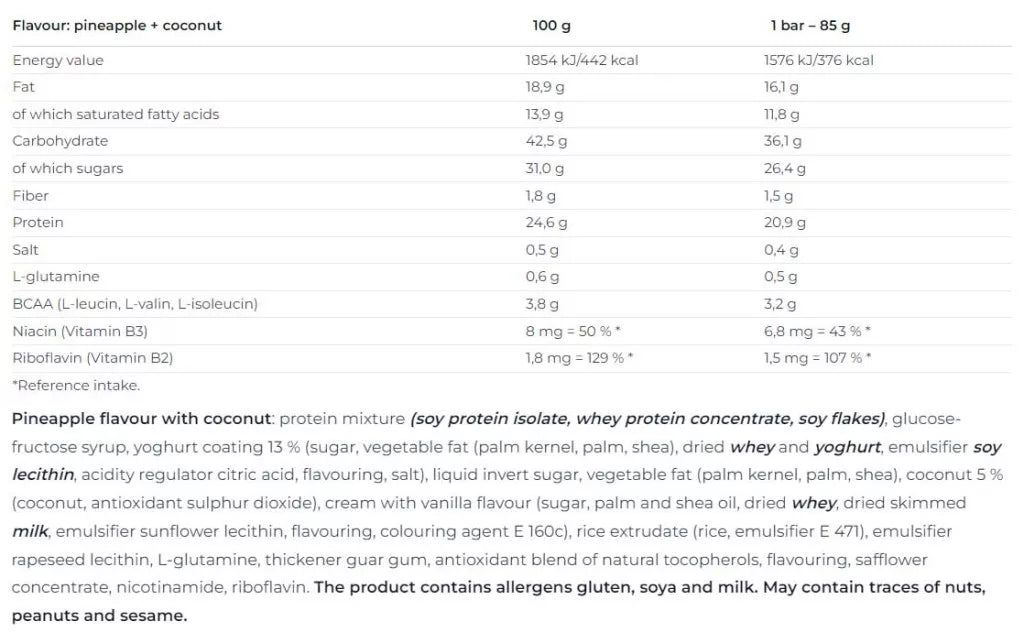 Nutrend Excelent Protein Bar (1 Bar, Pineapple Coconut)