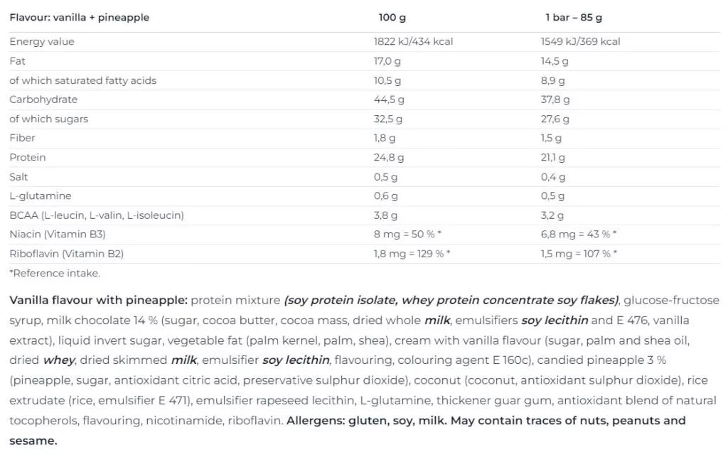Nutrend Excelent Protein Bar (1 Bar, Vanilla & Pineapple)