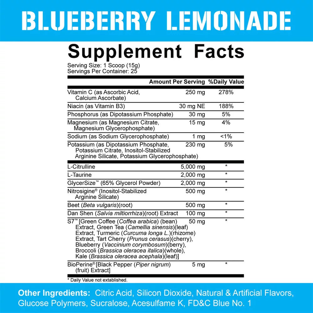 5% Nutrition Full As F*ck Nitric Oxide Booster: Legendary Series (375 g, Blueberry Lemonade)