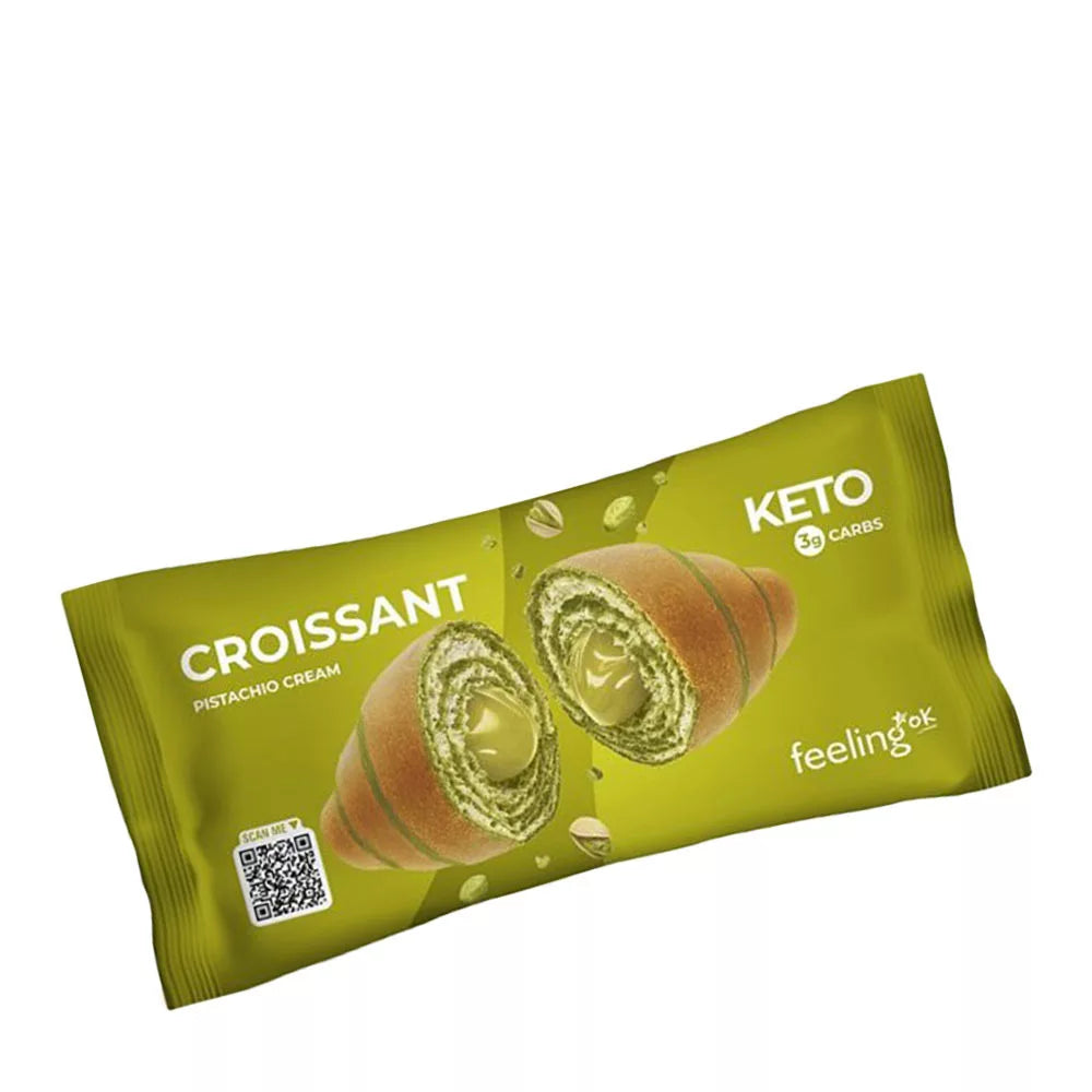 FeelingOK Variegated Croissant Filled With Pistachio Cream + Protein (50 g)