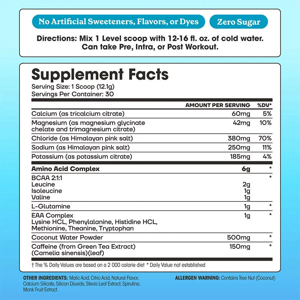 Fit & Lean Amino Hydration & Energy (369 g, Blue raspberry)
