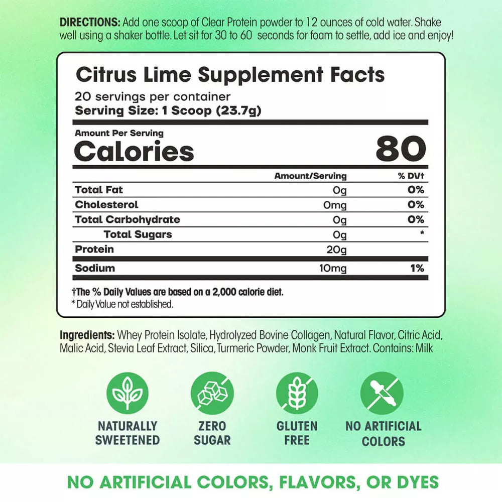 Fit & Lean Clear Protein (474 g, Citrus Lime)