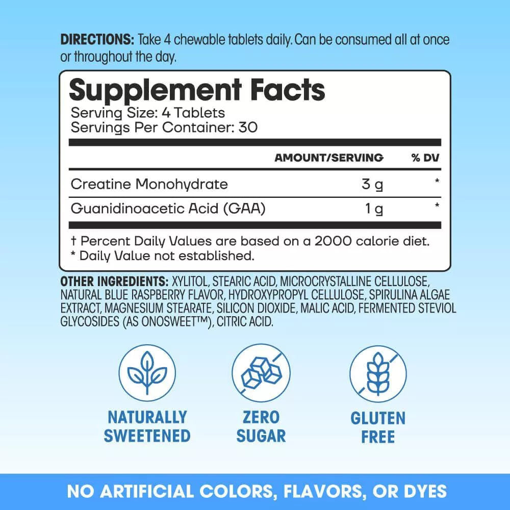 Fit & Lean My Lean Creatine (120 Chewables, Blue Raspberry)