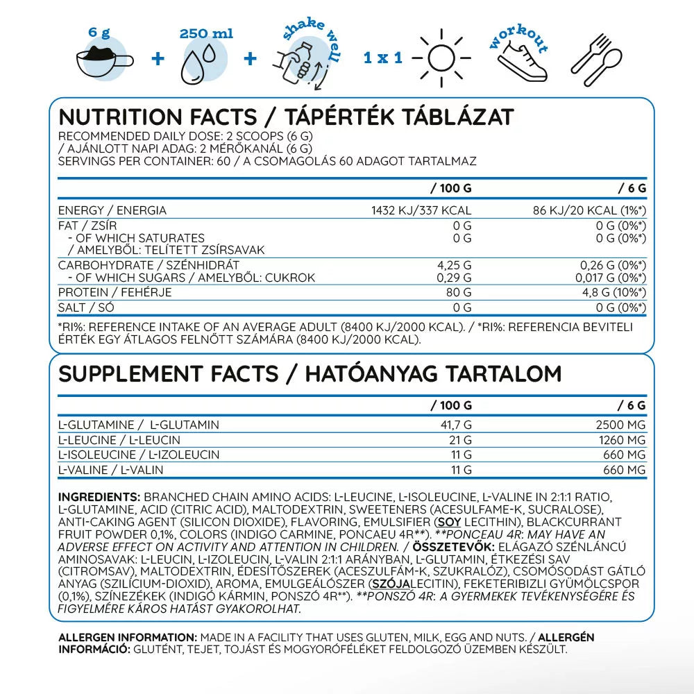 Nutriversum BCAA + GLUTA (360 g, Blackcurrant)
