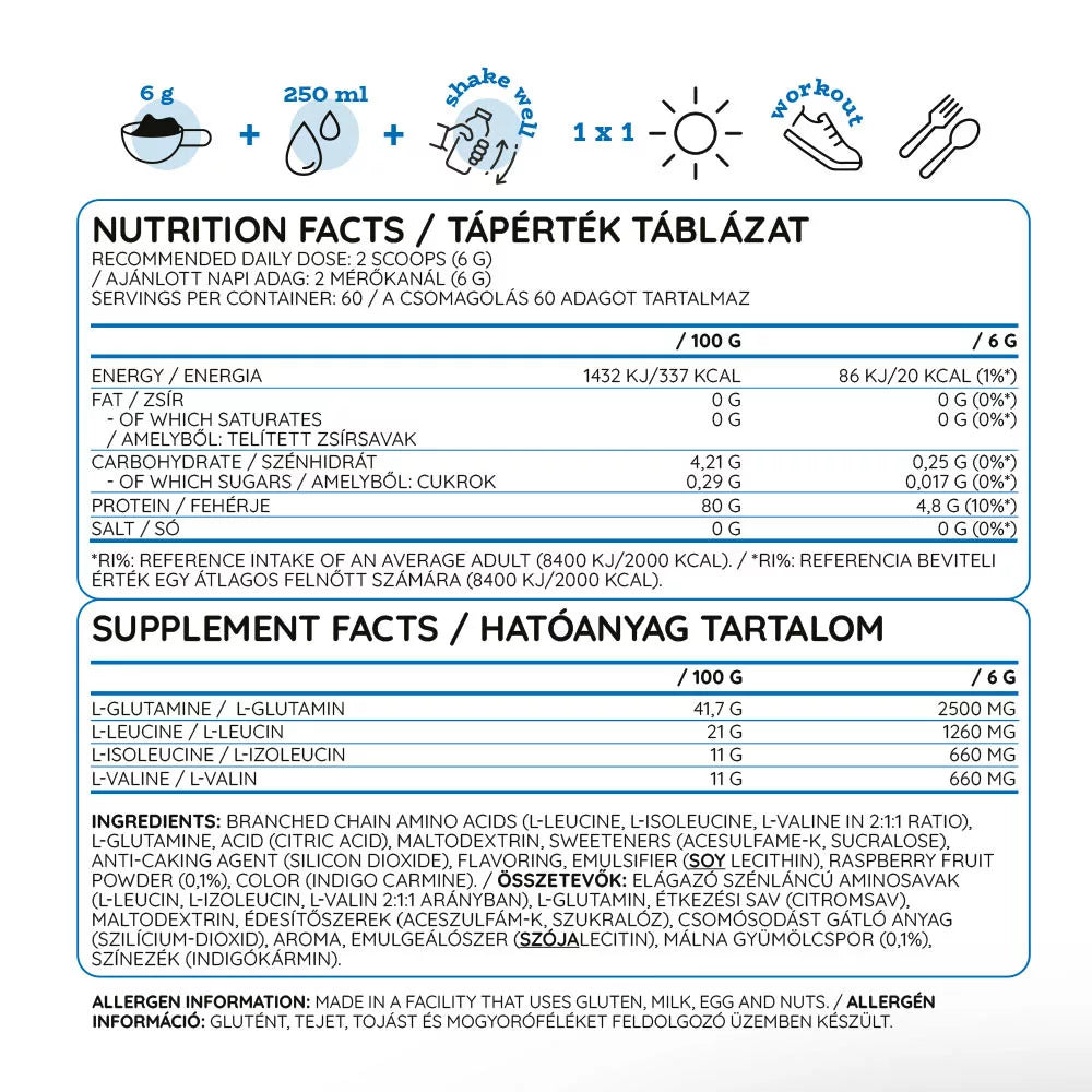 Nutriversum BCAA + GLUTA (360 g, Blue Raspberry)