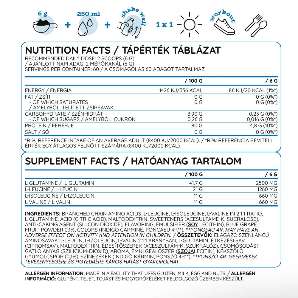 Nutriversum BCAA + GLUTA (360 g, Blue Grape)