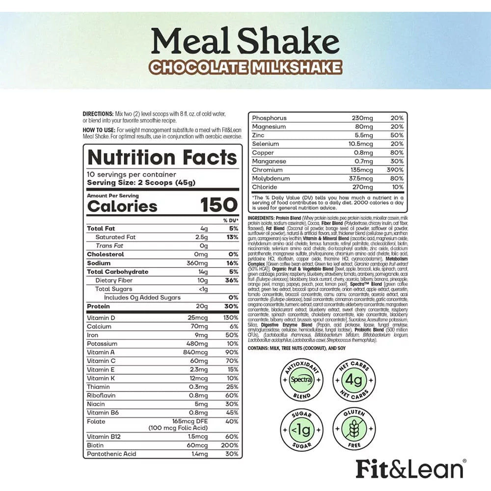 Fit & Lean Meal Shake (450 g, Chocolate Milkshake)