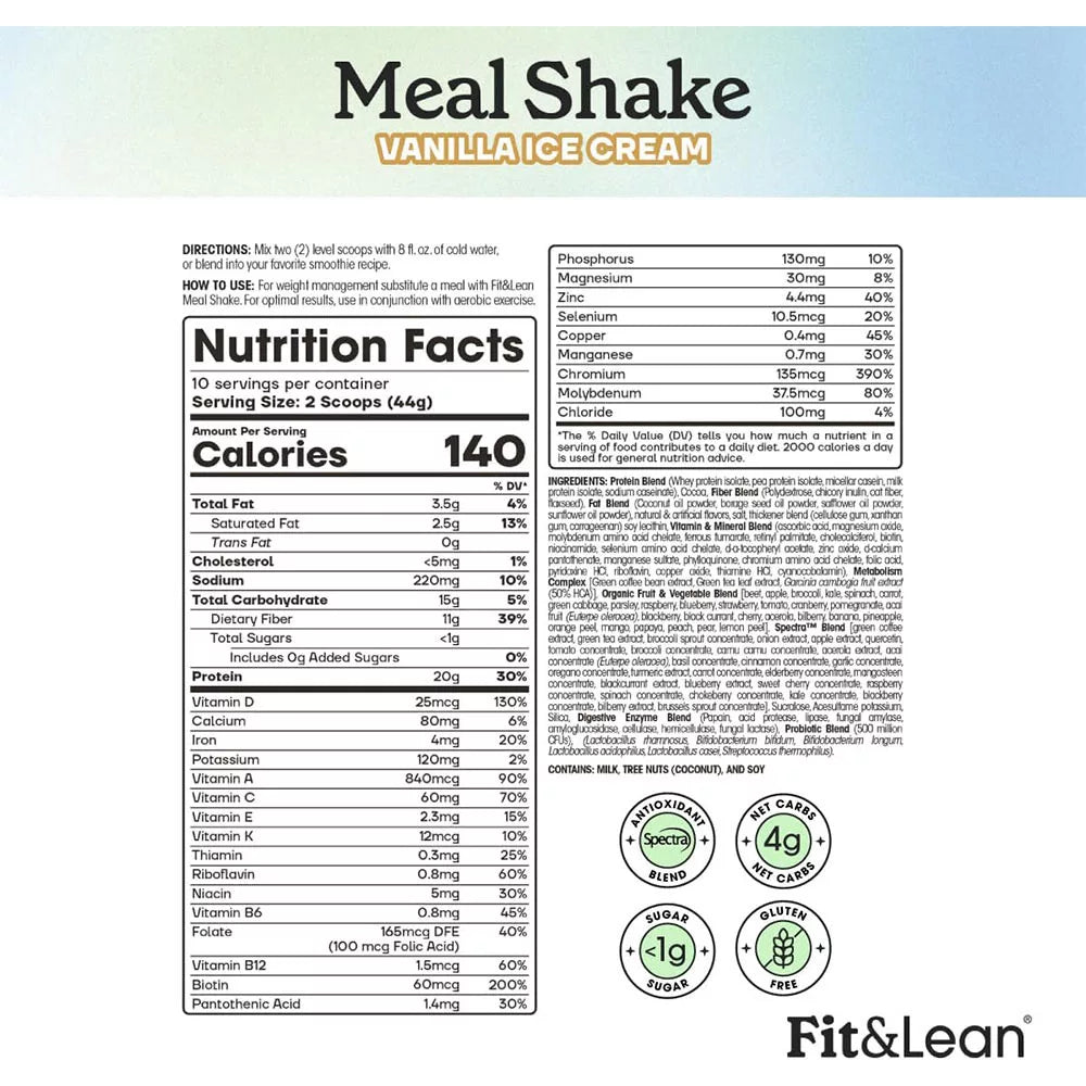 Fit & Lean Meal Shake (440 g, Vanilla Ice Cream)