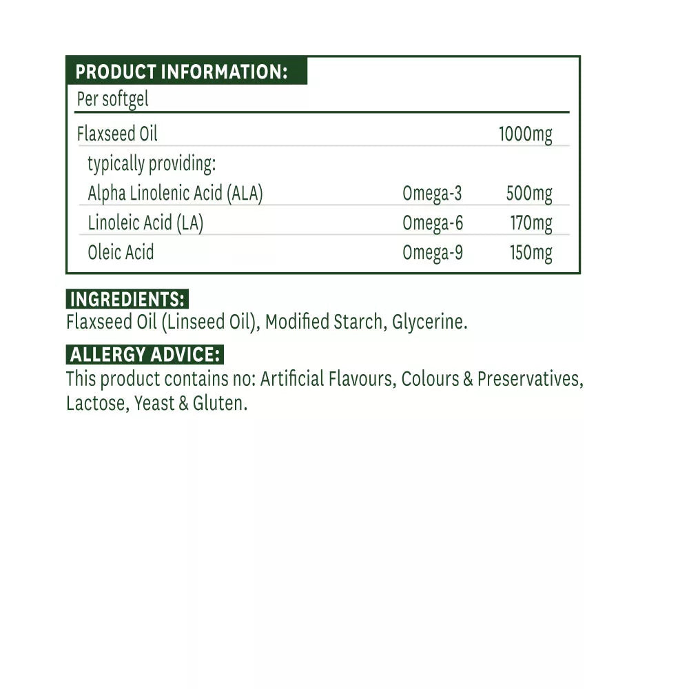 Natures Aid Flaxseed Oil 1000 mg (90 Softgels)