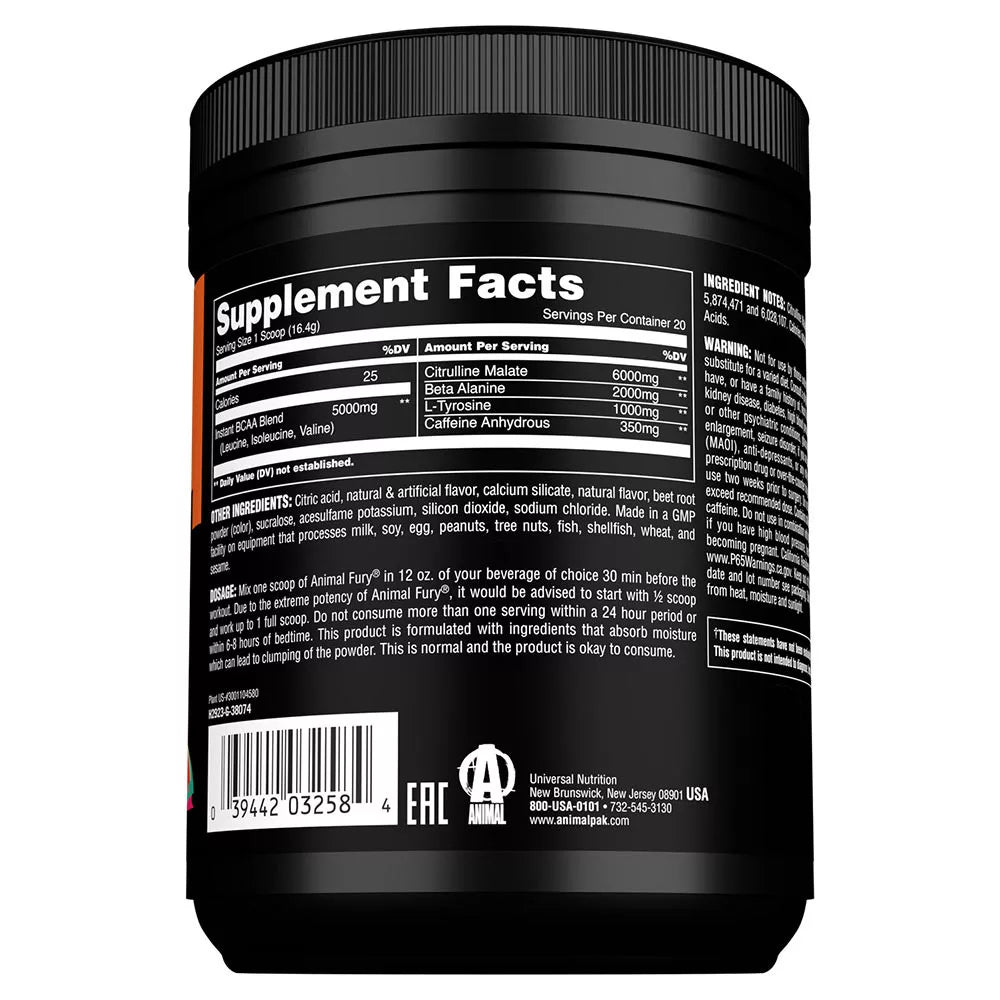 Universal Nutrition Animal Fury (328 g, Watermelon)