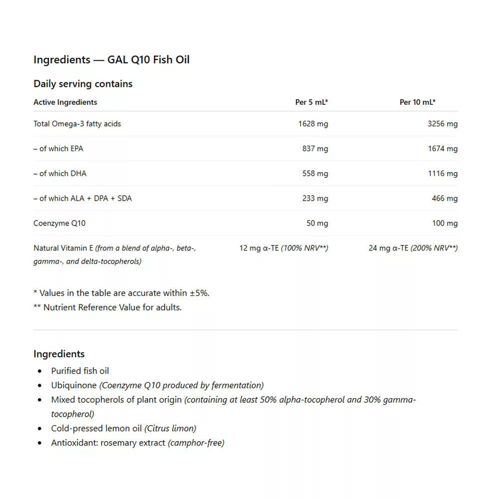 GAL Q10 Fish Oil (250 ml)