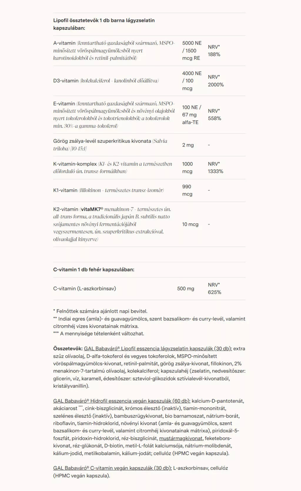 GAL Vitamin for Pregnant Women (new recipe) (30 Servings)