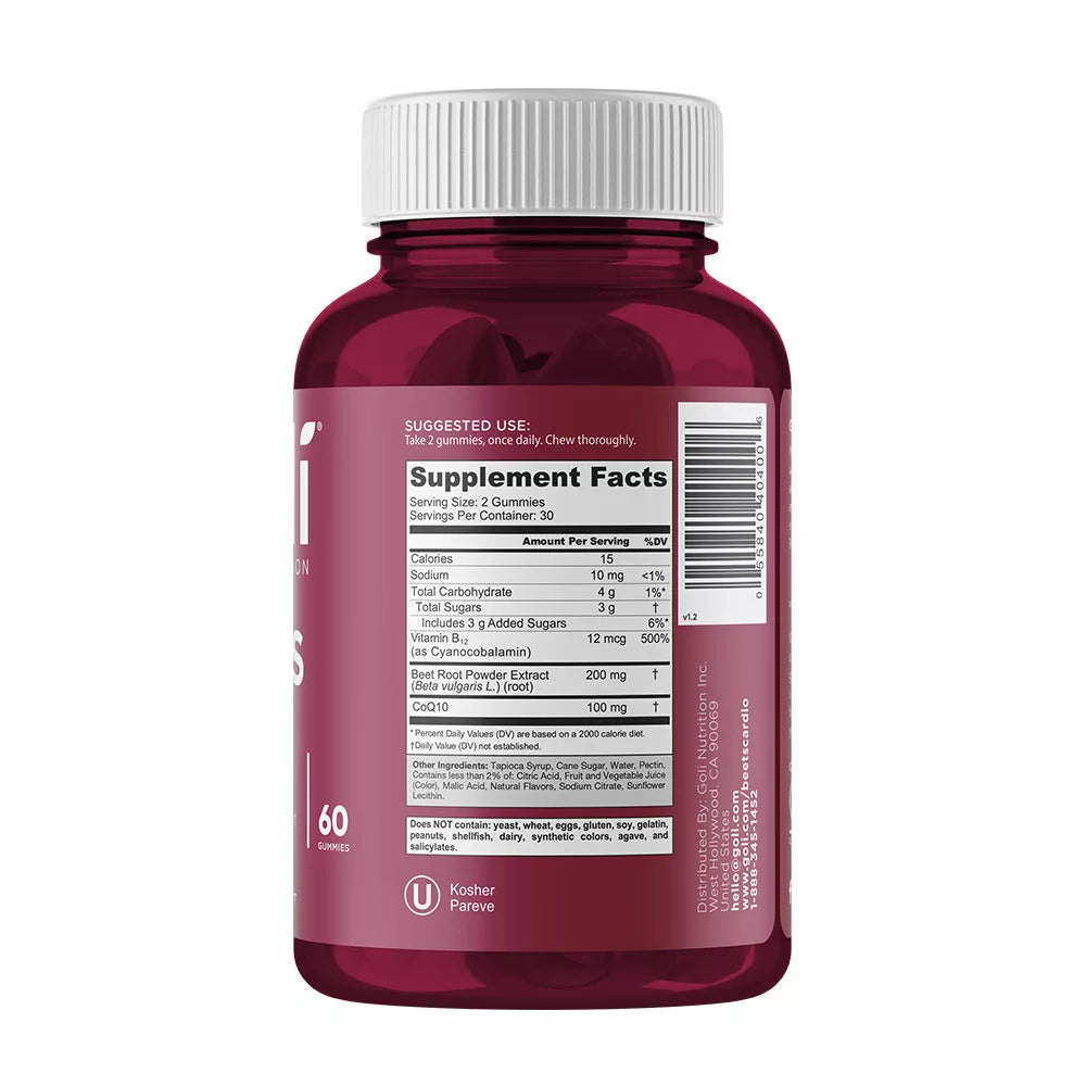 Goli Beets Cardio Gummies (60 Gummies)