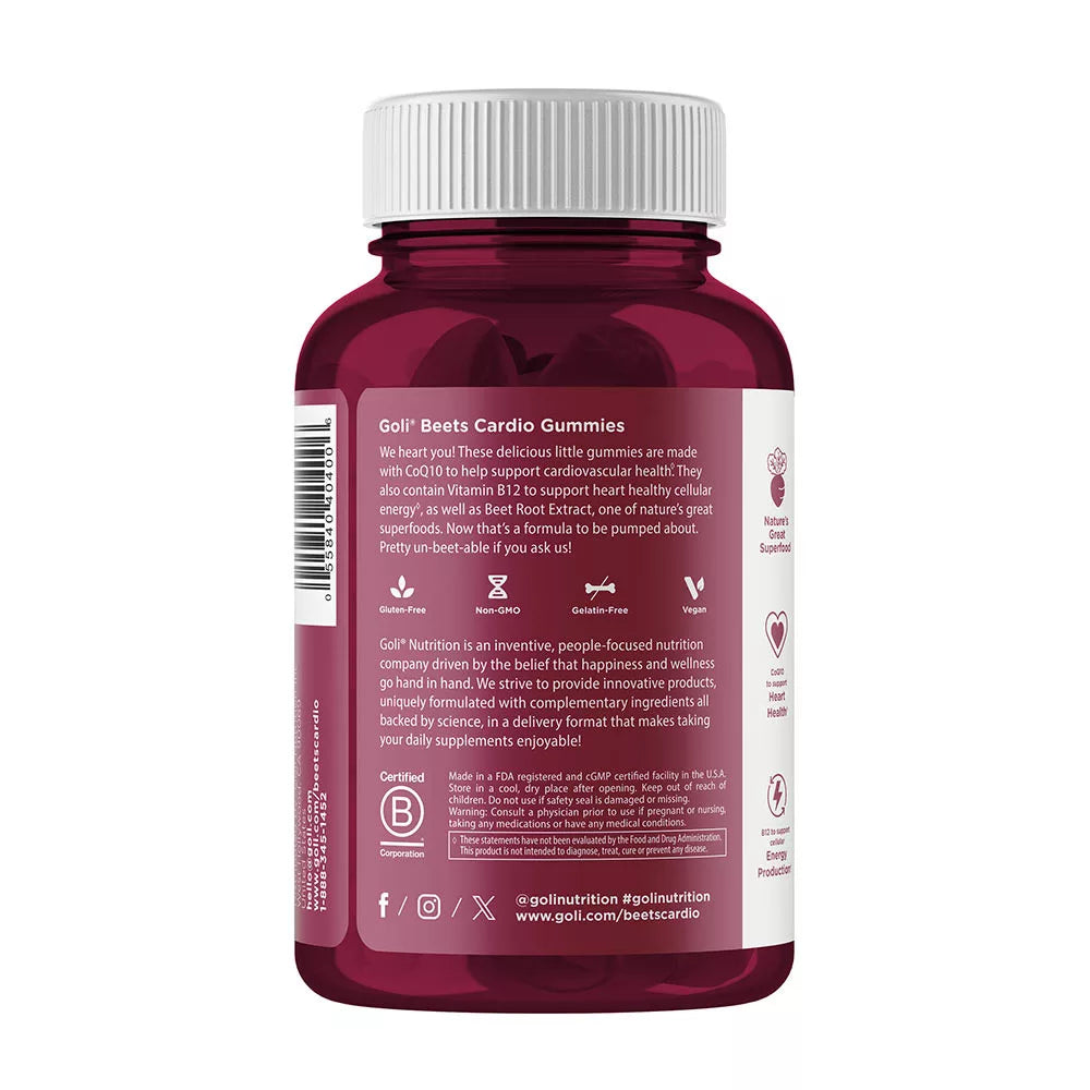 Goli Beets Cardio Gummies (60 Gummies)