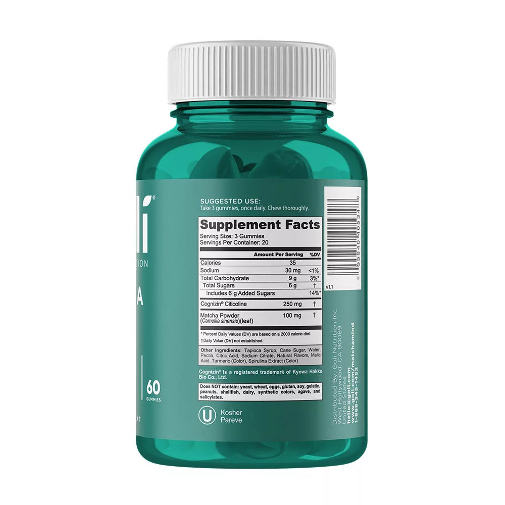 Goli Matcha Mind Gummies (60 Gummies)