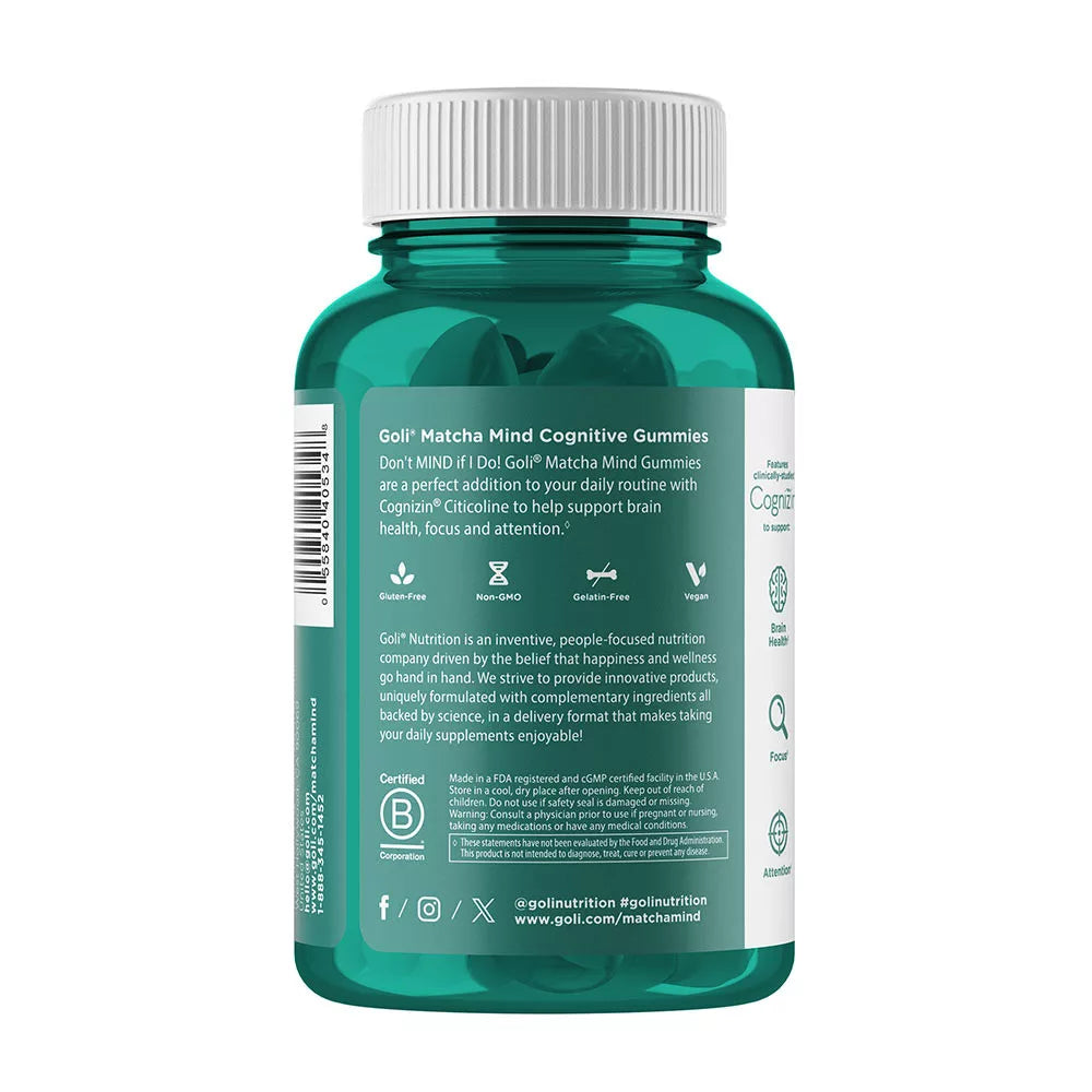 Goli Matcha Mind Gummies (60 Gummies)