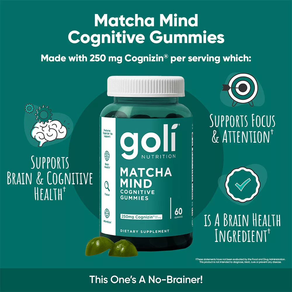 Goli Matcha Mind Gummies (60 Gummies)