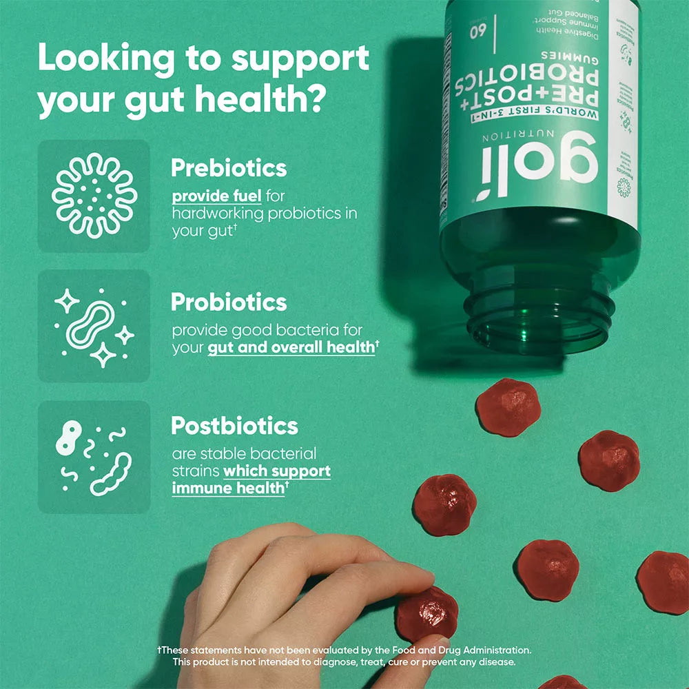 Goli Pre + Post + Probiotics Gummies (60 Gummies)