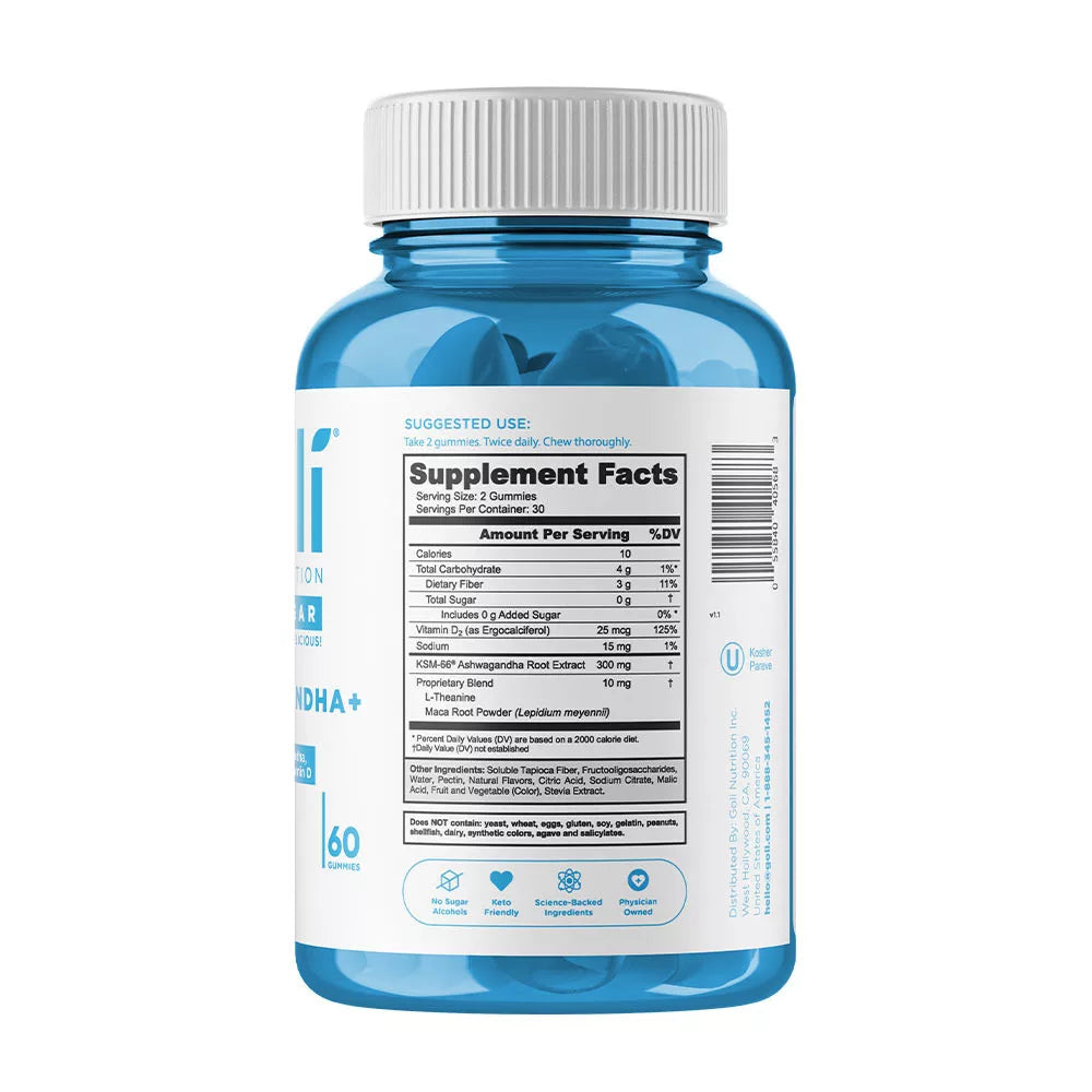 Goli Zero Sugar Ashwagandha Gummies (60 Gummies)
