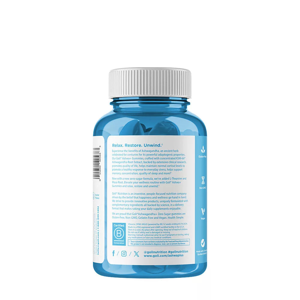 Goli Zero Sugar Ashwagandha Gummies (60 Gummies)