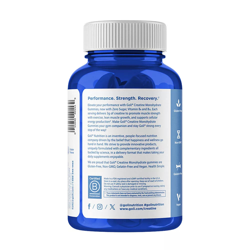 Goli Zero Sugar Creatine Gummies (60 Gummies)