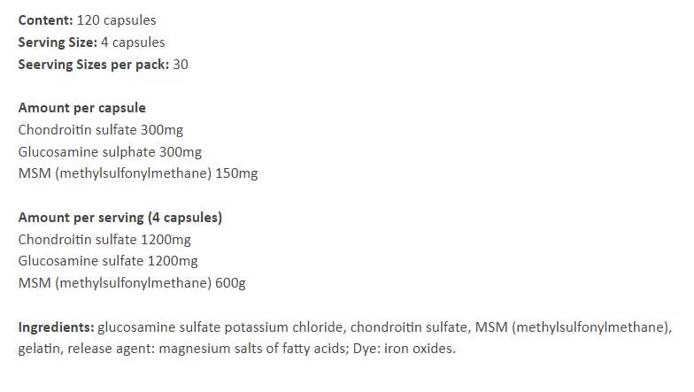 Weider Glucosamine Chondroitin Plus MSM (120 Capsules)