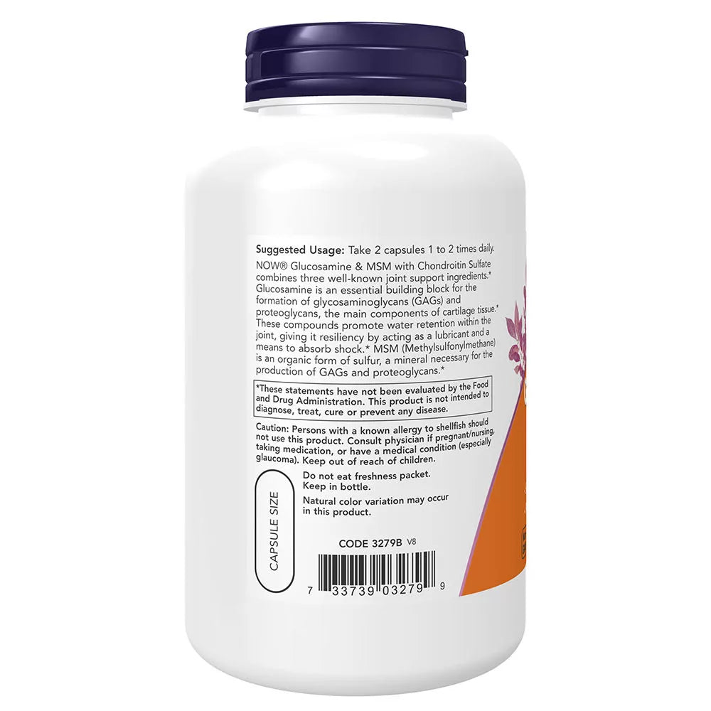 Now Foods Glucosamine & MSM (180 Veg Capsules)