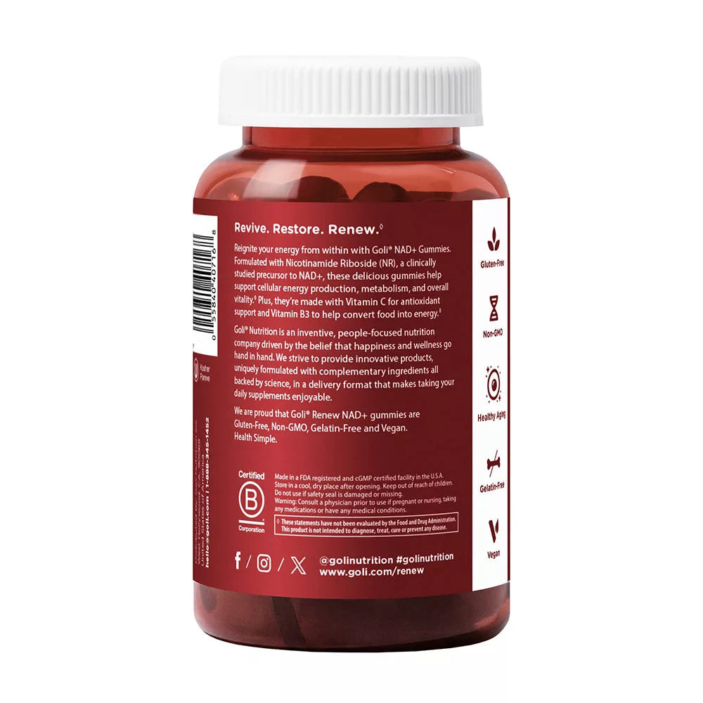 Goli Renew NAD+ Gummies (60 Gummies)