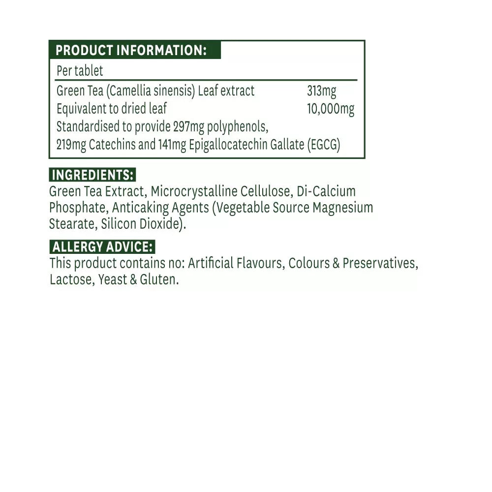 Natures Aid Green Tea 10,000mg (60 Tablets)